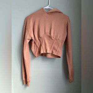 Missguided Peach/Tan Crop Sweatshirt